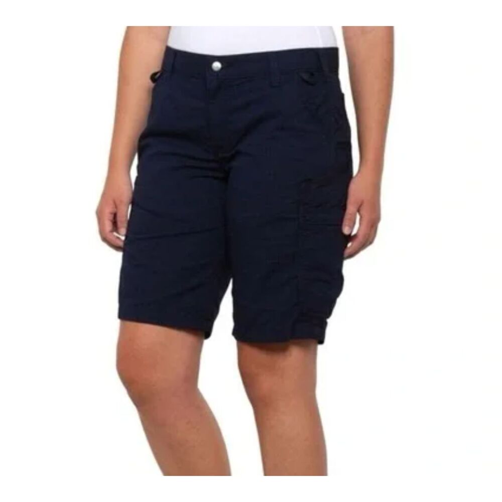 BNWT Women Carhartt Force Broxton Cargo Short in Navy Size 12